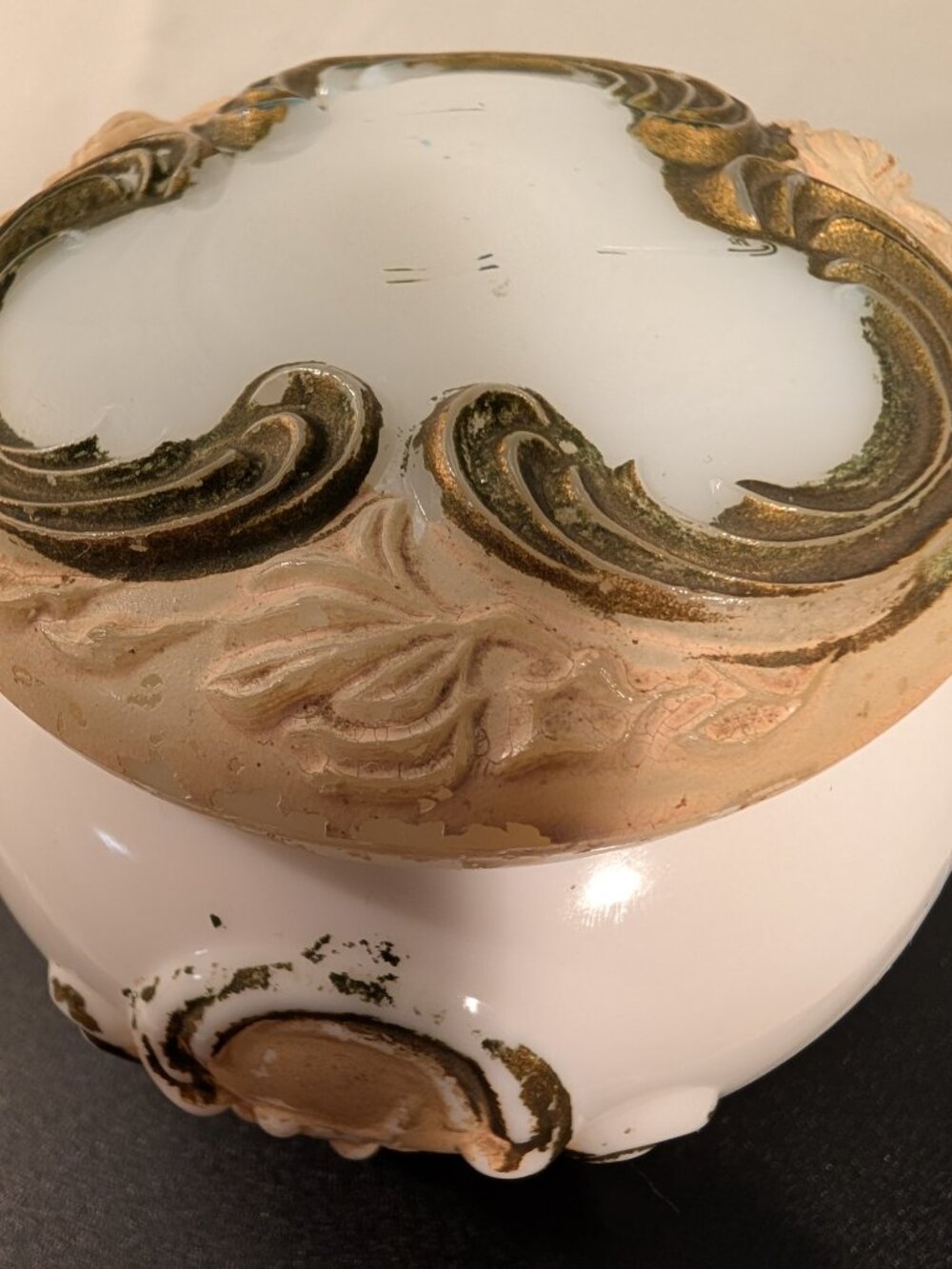 Opaline Milk Glass Trinket Box or Jar Perfect for the BOUDOIR